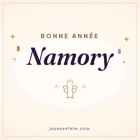 Image carrée « Bonne année Namory » pour WhatsApp