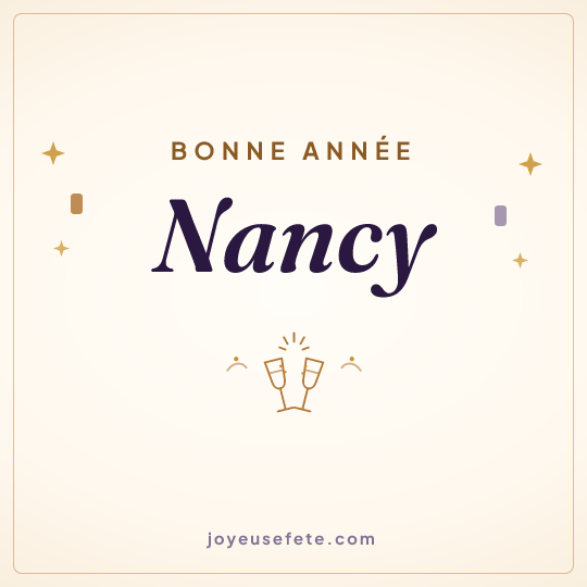 Image carrée « Bonne année Nancy » pour WhatsApp