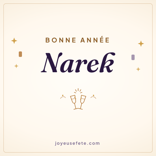 Image carrée « Bonne année Narek » pour WhatsApp