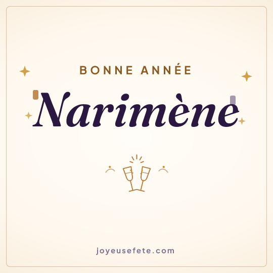 Image carrée « Bonne année Narimène » pour WhatsApp