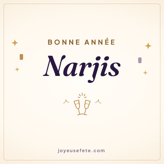 Image carrée « Bonne année Narjis » pour WhatsApp