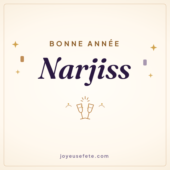 Image carrée « Bonne année Narjiss » pour WhatsApp