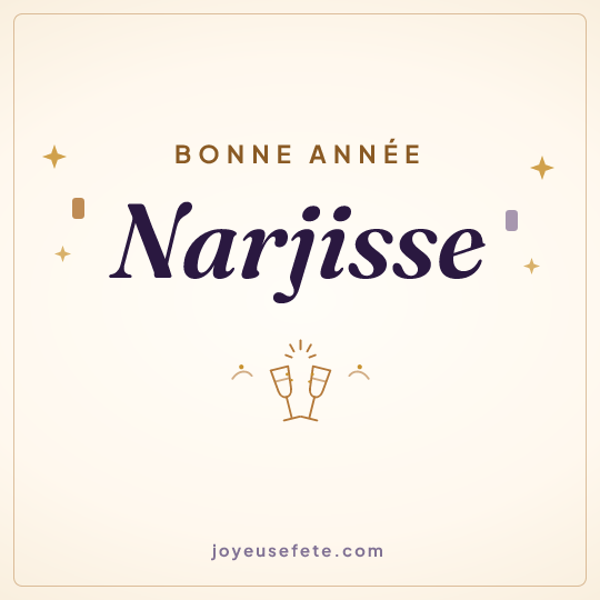 Image carrée « Bonne année Narjisse » pour WhatsApp