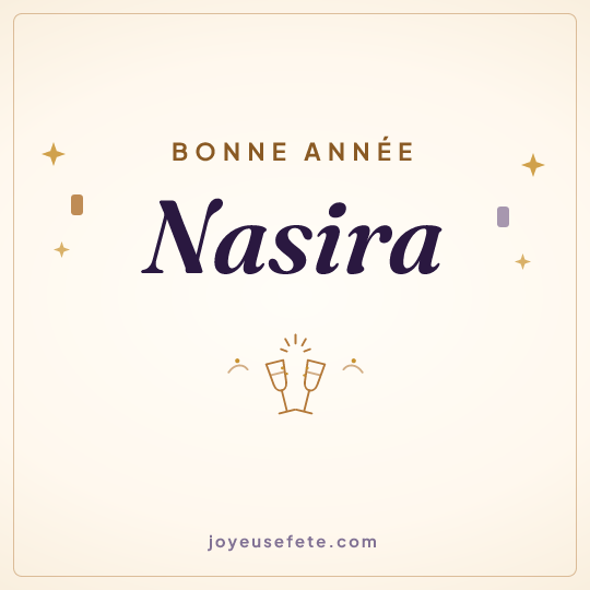 Image carrée « Bonne année Nasira » pour WhatsApp