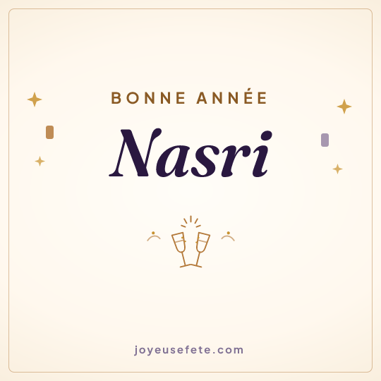 Image carrée « Bonne année Nasri » pour WhatsApp