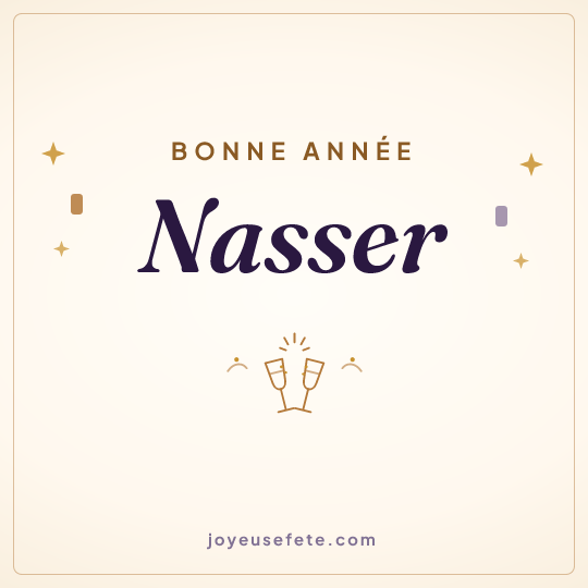 Image carrée « Bonne année Nasser » pour WhatsApp