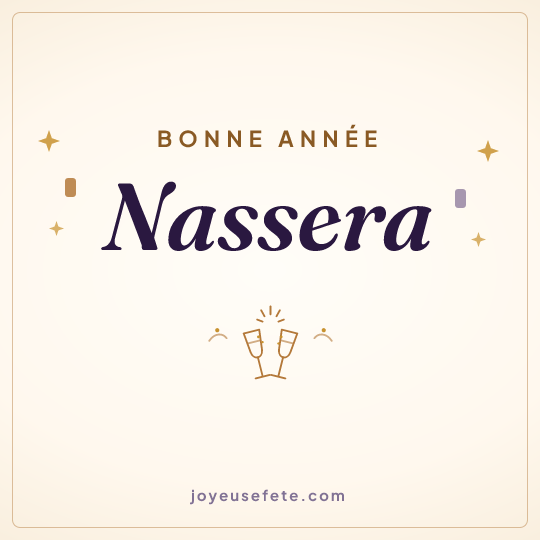 Image carrée « Bonne année Nassera » pour WhatsApp