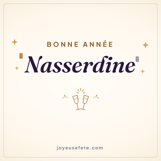 Image carrée « Bonne année Nasserdine » pour WhatsApp