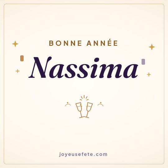 Image carrée « Bonne année Nassima » pour WhatsApp
