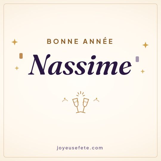 Image carrée « Bonne année Nassime » pour WhatsApp