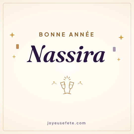 Image carrée « Bonne année Nassira » pour WhatsApp