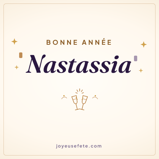 Image carrée « Bonne année Nastassia » pour WhatsApp