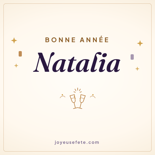 Image carrée « Bonne année Natalia » pour WhatsApp
