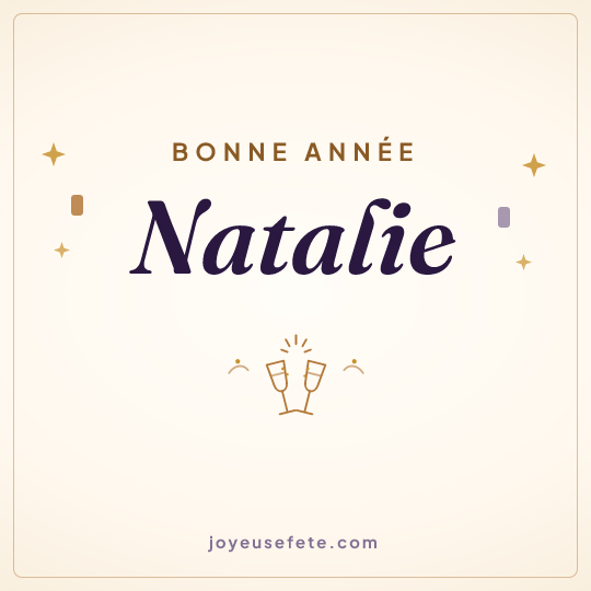 Image carrée « Bonne année Natalie » pour WhatsApp