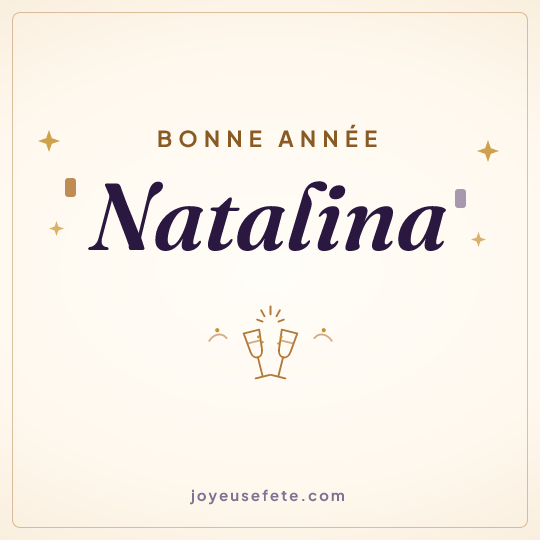 Image carrée « Bonne année Natalina » pour WhatsApp