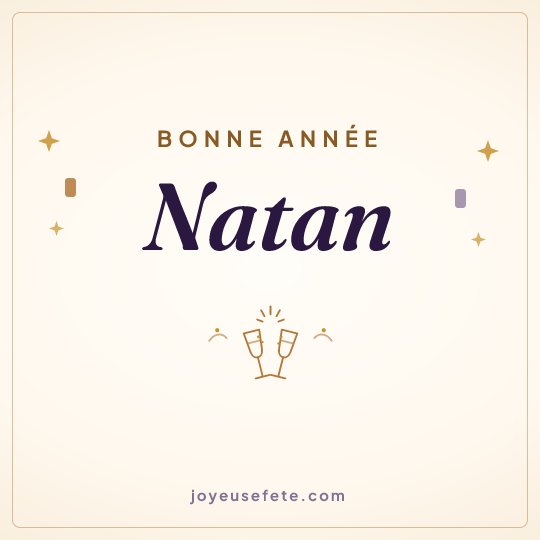 Image carrée « Bonne année Natan » pour WhatsApp