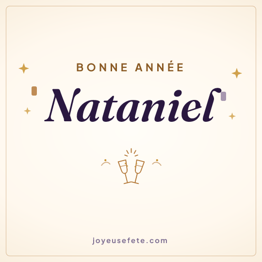 Image carrée « Bonne année Nataniel » pour WhatsApp