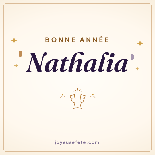 Image carrée « Bonne année Nathalia » pour WhatsApp