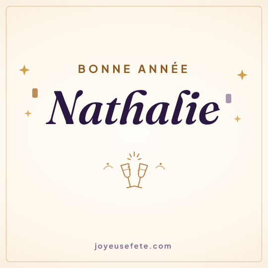 Image carrée « Bonne année Nathalie » pour WhatsApp