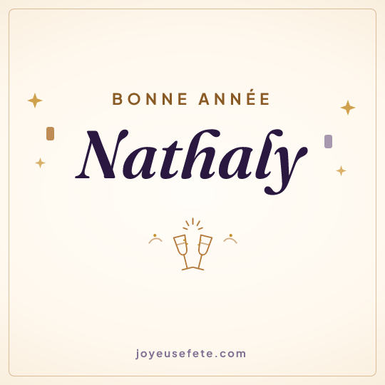 Image carrée « Bonne année Nathaly » pour WhatsApp