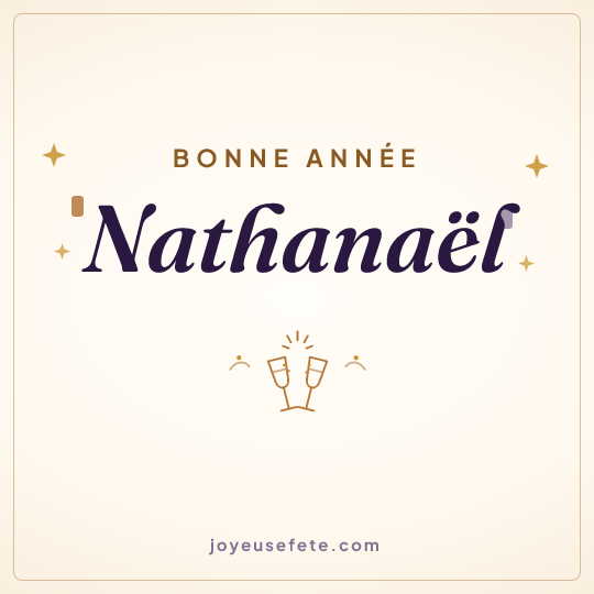 Image carrée « Bonne année Nathanaël » pour WhatsApp