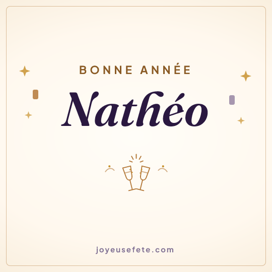 Image carrée « Bonne année Nathéo » pour WhatsApp