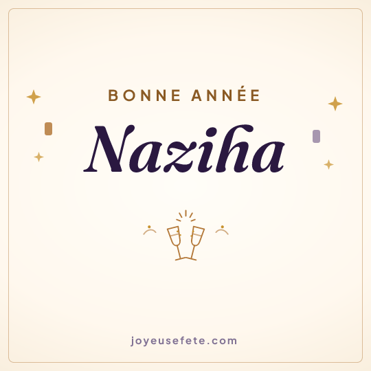 Image carrée « Bonne année Naziha » pour WhatsApp