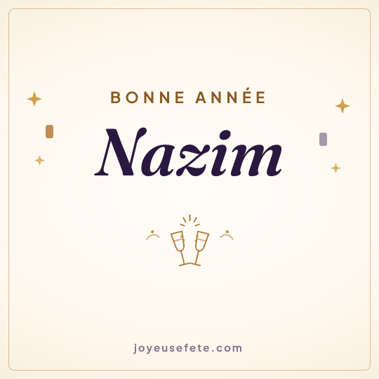 Image carrée « Bonne année Nazim » pour WhatsApp