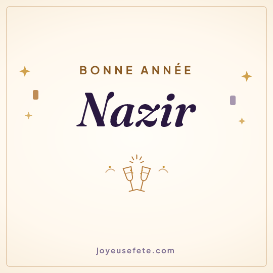Image carrée « Bonne année Nazir » pour WhatsApp
