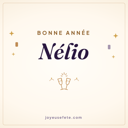 Image carrée « Bonne année Nélio » pour WhatsApp