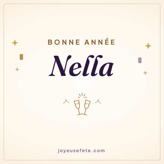 Image carrée « Bonne année Nella » pour WhatsApp