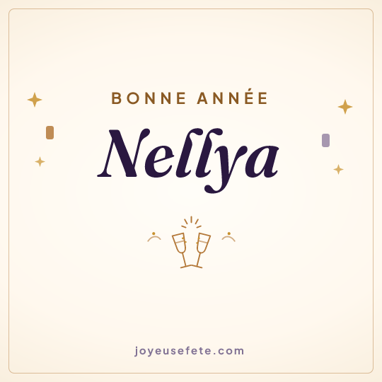Image carrée « Bonne année Nellya » pour WhatsApp