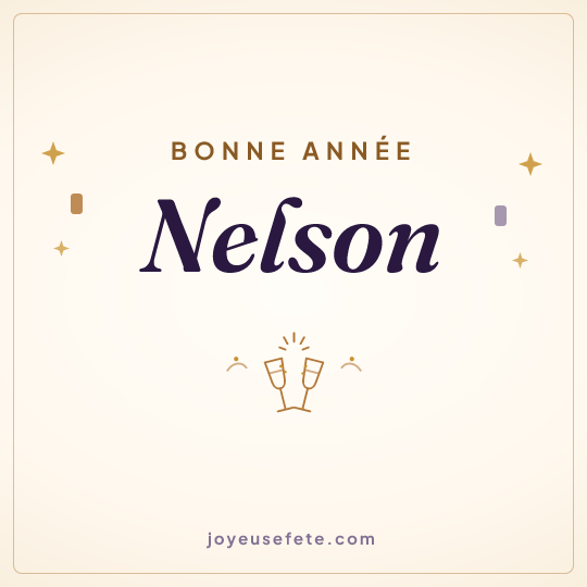 Image carrée « Bonne année Nelson » pour WhatsApp