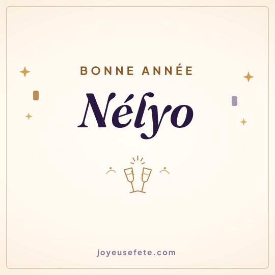 Image carrée « Bonne année Nélyo » pour WhatsApp