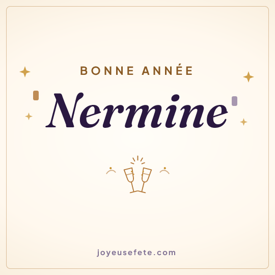 Image carrée « Bonne année Nermine » pour WhatsApp