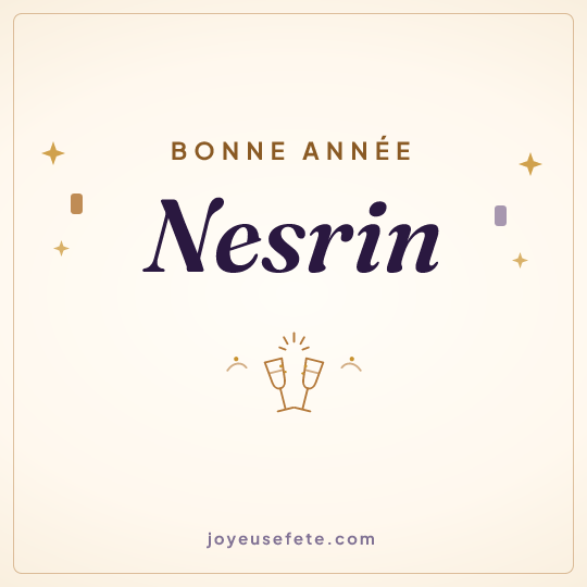 Image carrée « Bonne année Nesrin » pour WhatsApp