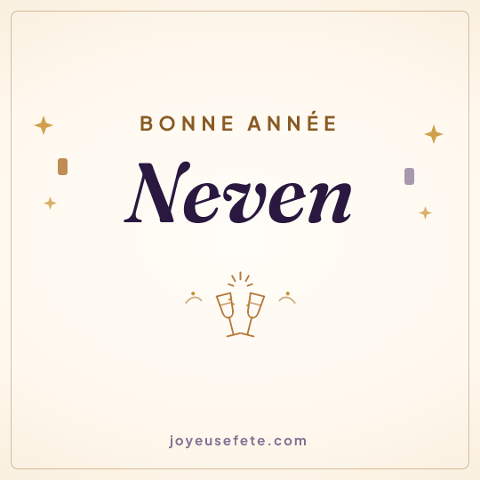 Image carrée « Bonne année Neven » pour WhatsApp
