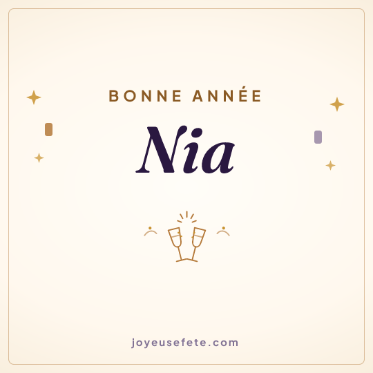 Image carrée « Bonne année Nia » pour WhatsApp