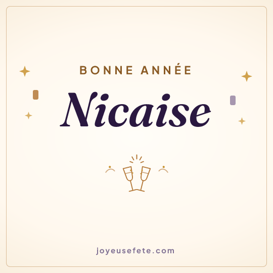 Image carrée « Bonne année Nicaise » pour WhatsApp