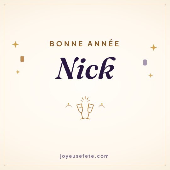 Image carrée « Bonne année Nick » pour WhatsApp