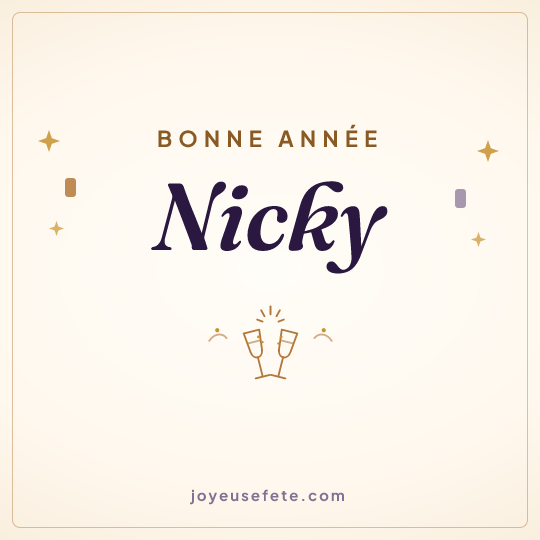 Image carrée « Bonne année Nicky » pour WhatsApp