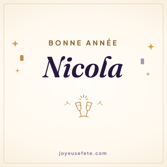 Image carrée « Bonne année Nicola » pour WhatsApp
