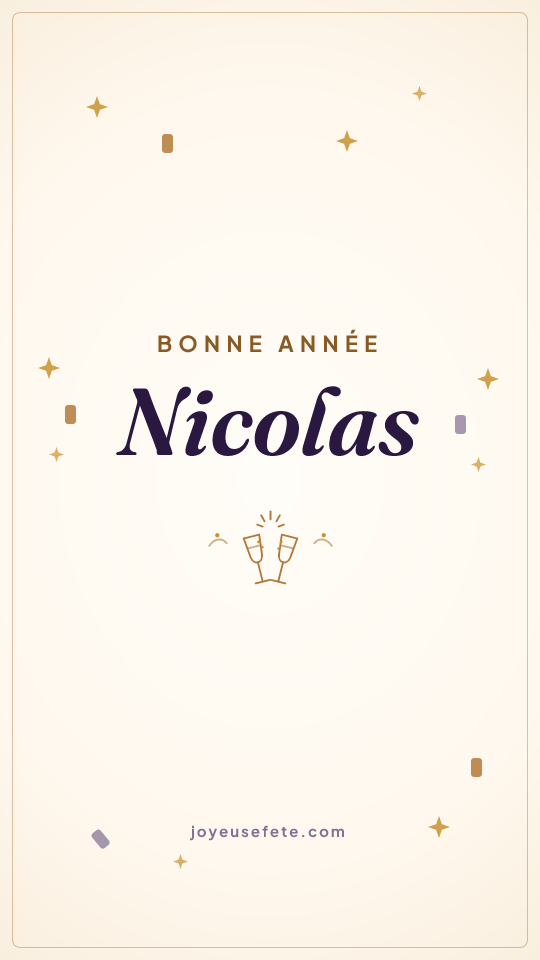 Image « Bonne année Nicolas » au format story