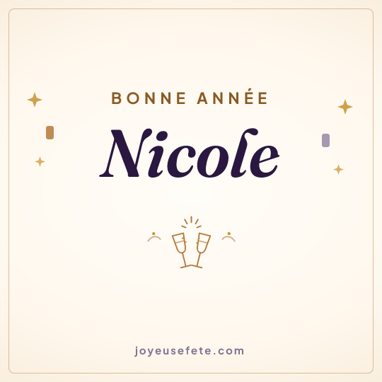 Image carrée « Bonne année Nicole » pour WhatsApp