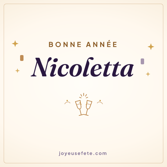 Image carrée « Bonne année Nicoletta » pour WhatsApp