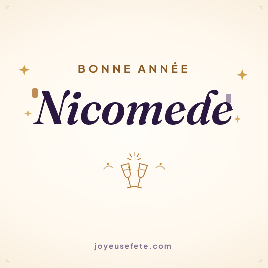 Image carrée « Bonne année Nicomede » pour WhatsApp