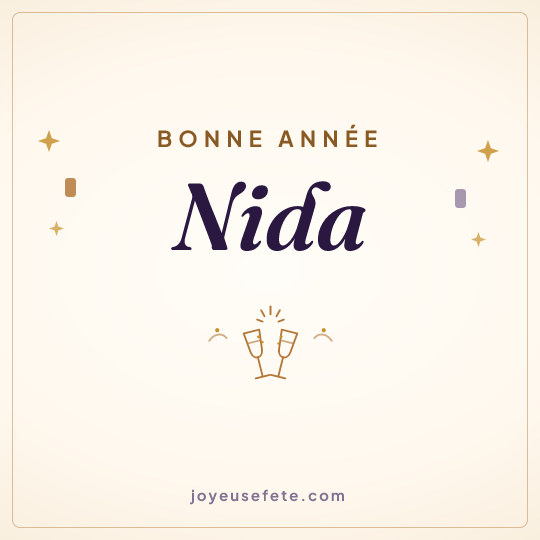Image carrée « Bonne année Nida » pour WhatsApp