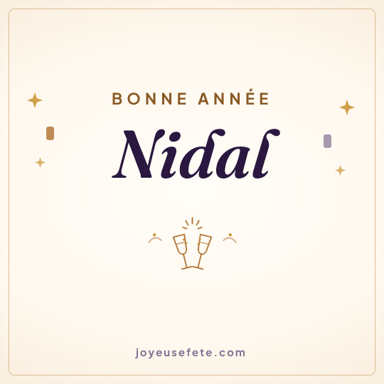 Image carrée « Bonne année Nidal » pour WhatsApp