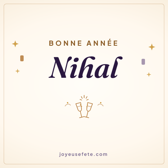 Image carrée « Bonne année Nihal » pour WhatsApp