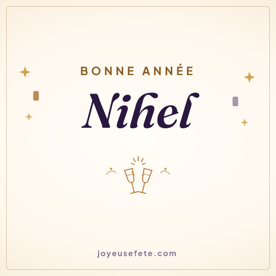 Image carrée « Bonne année Nihel » pour WhatsApp
